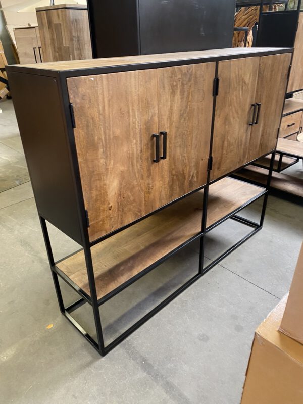 Sturdy bergkast laag, mangohout + metaal - Afbeelding 2