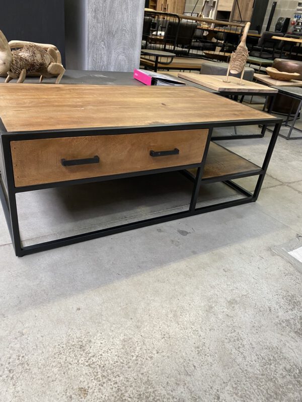 Sturdy salontafel, mangohout + metaal