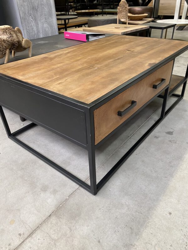 Sturdy salontafel, mangohout + metaal - Afbeelding 2