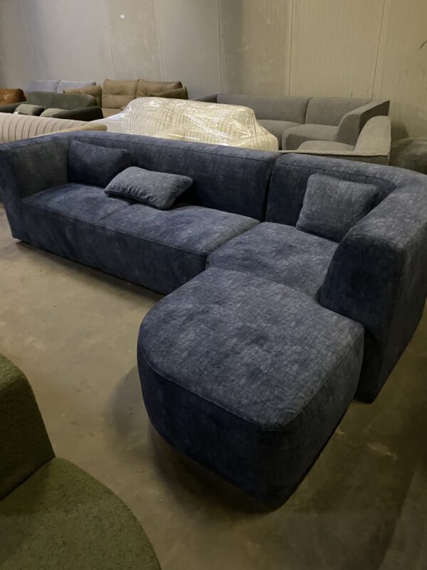Edinburgh hoekbank, blauw stof, Tower Living - Afbeelding 5