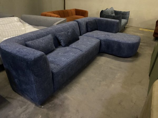 Edinburgh hoekbank, blauw stof, Tower Living - Afbeelding 3
