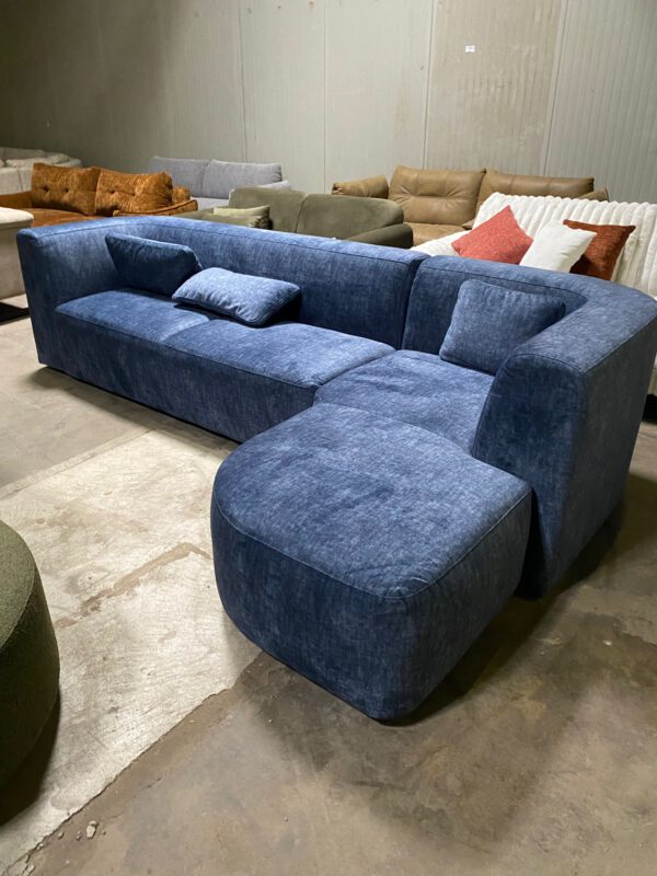 Edinburgh hoekbank, blauw stof, Tower Living - Afbeelding 2