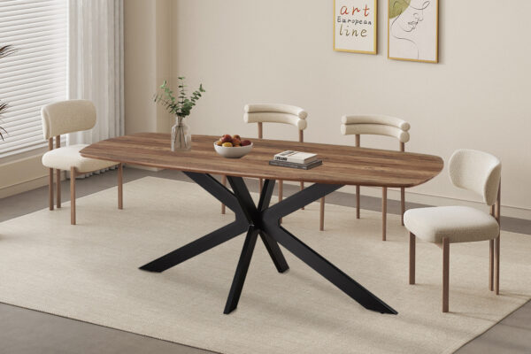 Aziz eettafel Deens ovaal, kleur mango - Afbeelding 7