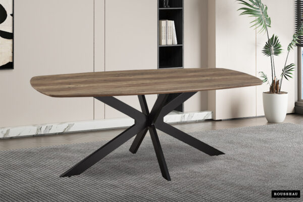 Aziz eettafel Deens ovaal, kleur mango