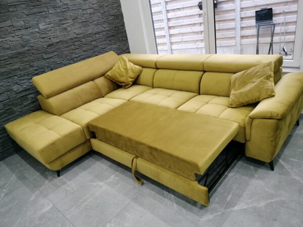 Fabien, hoeksalon met bedfunctie, velvet oker - Afbeelding 5