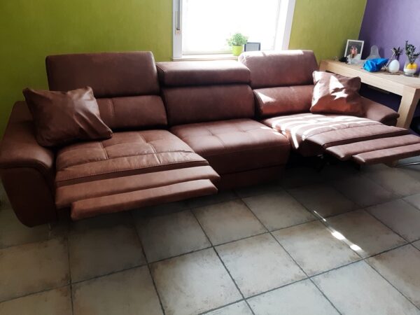 Leno 3-zit + relax, cognac - Afbeelding 4