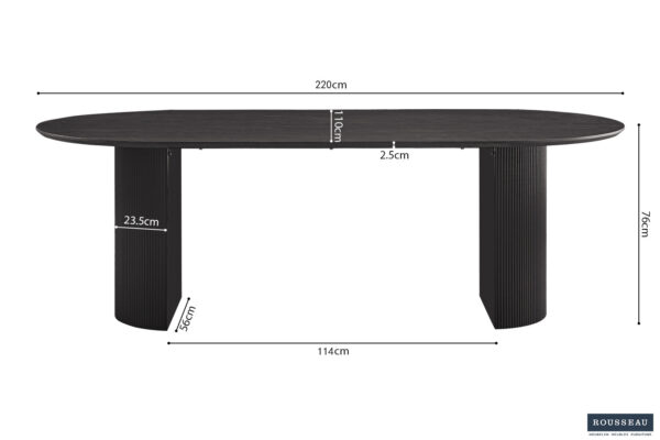 Lagos eettafel ovaal, kleur donkerbruin - Afbeelding 9