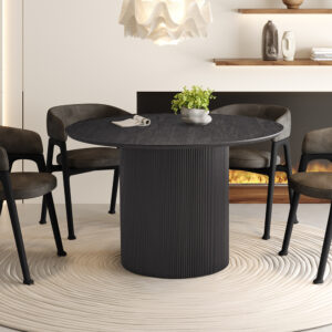 Lagos eettafel rond, kleur donkerbruin