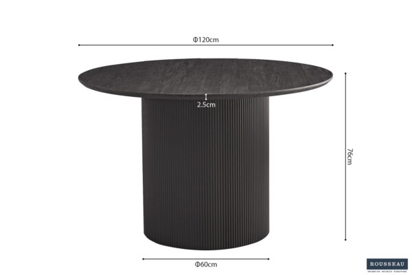 Lagos eettafel rond, kleur donkerbruin - Afbeelding 13