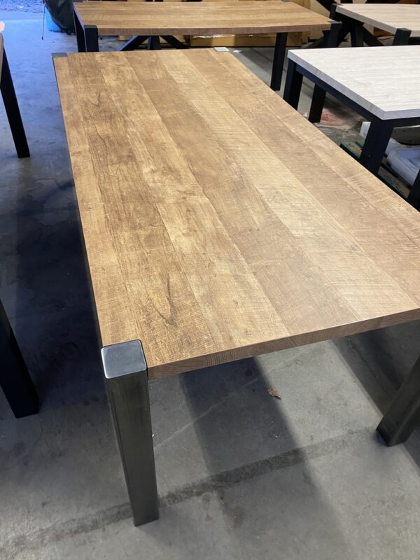 Royalty eettafel grijze poten, kleur old teak - Afbeelding 2