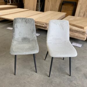 Eetkamerstoel ribbed stof, twee kleuren