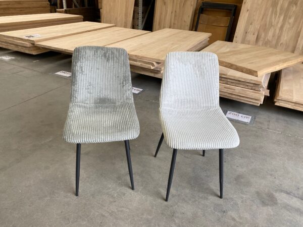 Eetkamerstoel ribbed stof, twee kleuren