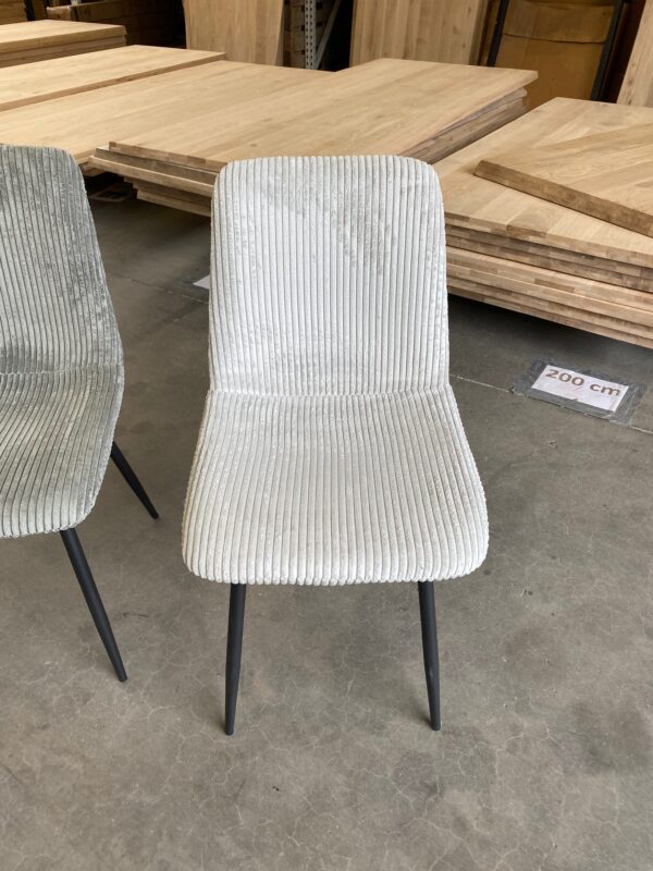 Eetkamerstoel ribbed stof, twee kleuren - Afbeelding 2