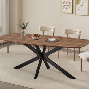 Aziz eettafel Deens ovaal, kleur oud eiken
