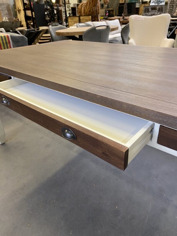 Eettafel, landelijk wit + smoke brown - Afbeelding 3