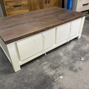 Salontafel landelijk wit + smoke brown