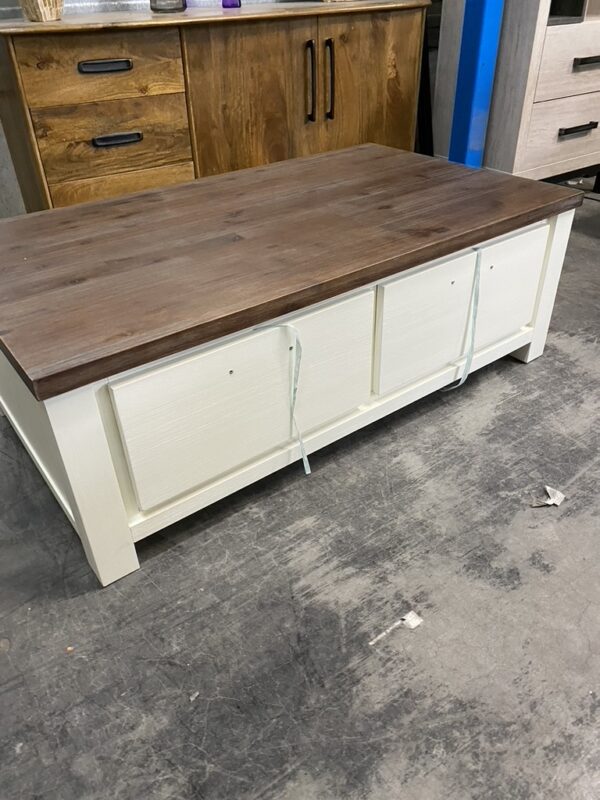 Salontafel landelijk wit + smoke brown