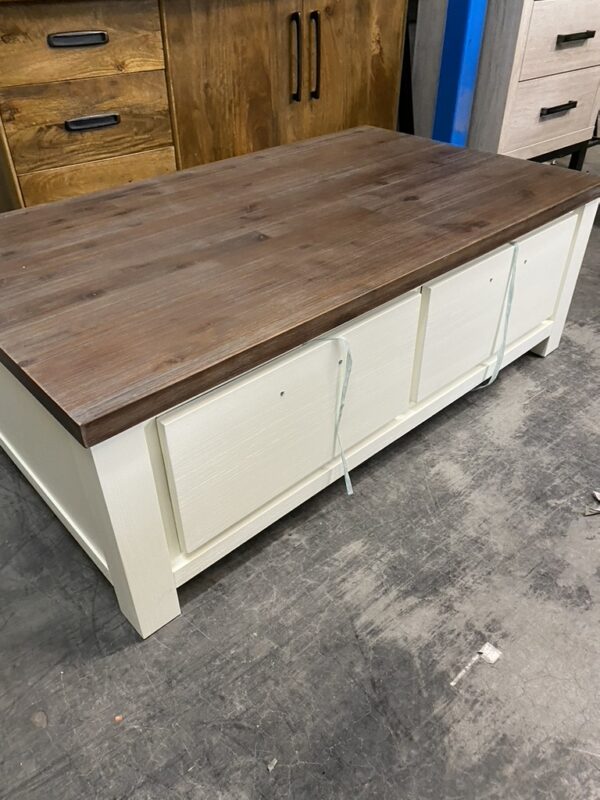 Salontafel landelijk wit + smoke brown - Afbeelding 2
