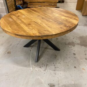 Wehl eettafel rond, mangohout