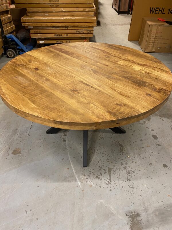 Wehl eettafel rond, mangohout - Afbeelding 3