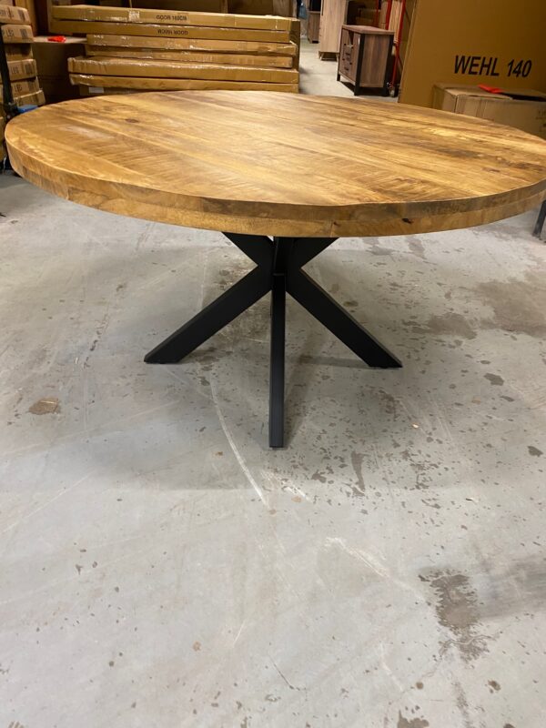 Wehl eettafel rond, mangohout - Afbeelding 2