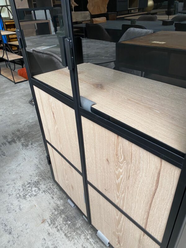 Metallo vitrine, metaal + hout - Afbeelding 3
