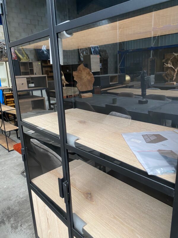 Metallo vitrine, metaal + hout - Afbeelding 2