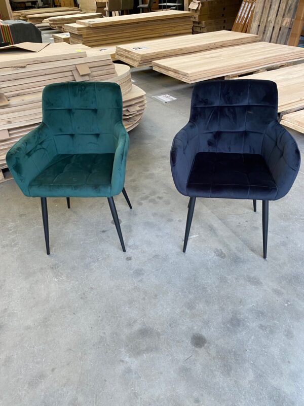 Armstoel KICK collections velvet, black / green - Afbeelding 6