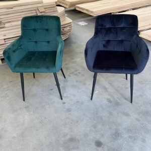 Armstoel KICK collections velvet, black / green