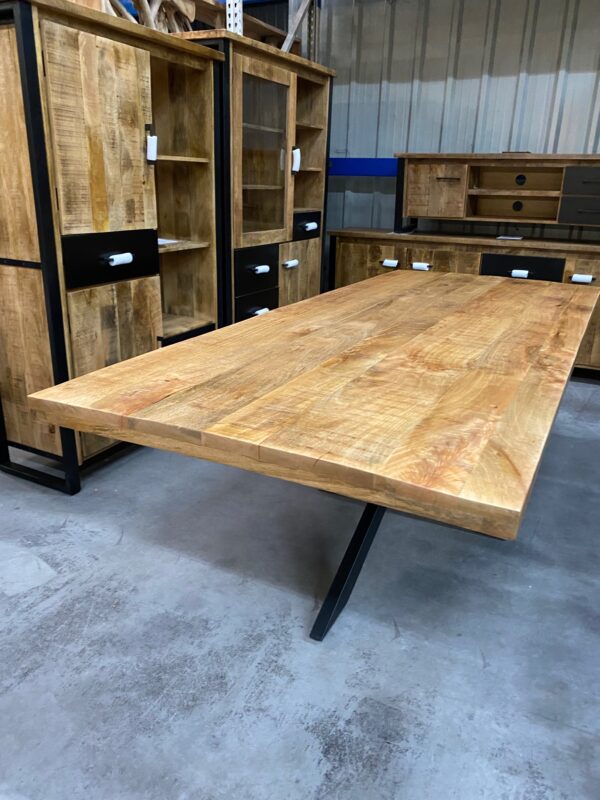 Eettafel, mangohout + matrix onderstel - Afbeelding 5