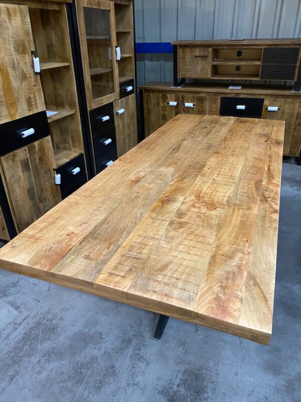 Eettafel, mangohout + matrix onderstel - Afbeelding 4