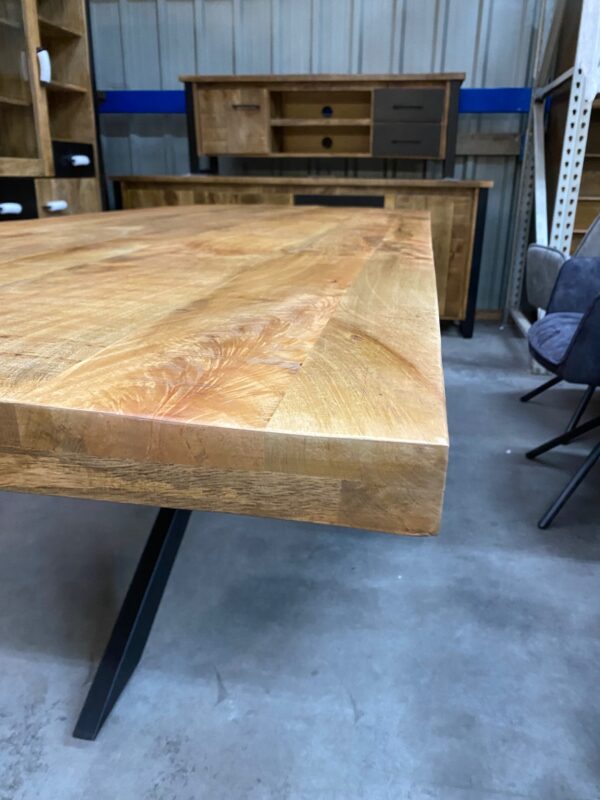 Eettafel, mangohout + matrix onderstel - Afbeelding 3