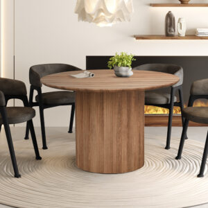 Lagos eettafel rond, kleur oude eik