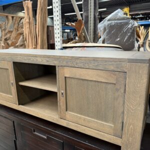 Tv-dressoir massief eikenhout, vintage clay