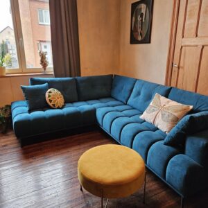Piatto hoeksalon, azuurblauw