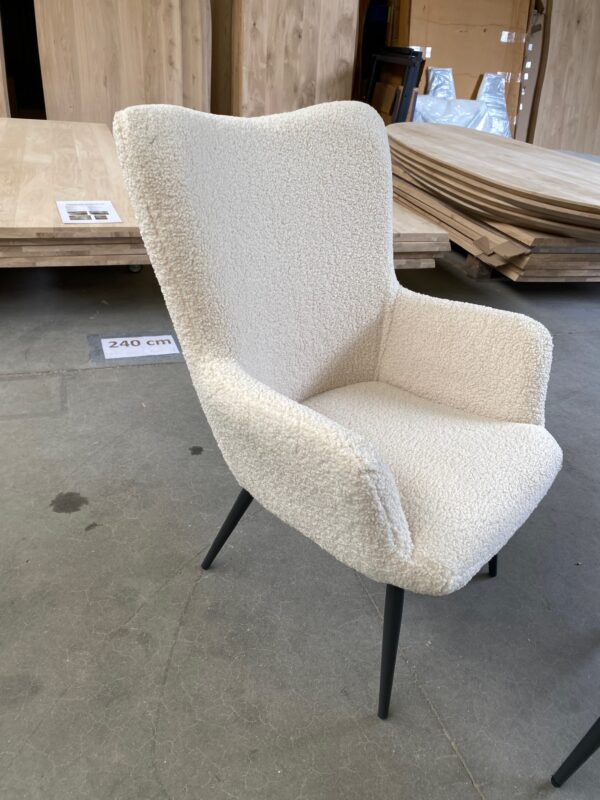 Marion fauteuil met poef, creamy white - Afbeelding 11