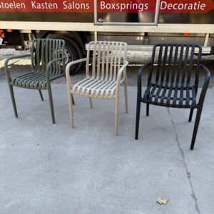 Tuinstoel met armleuning, drie kleuren