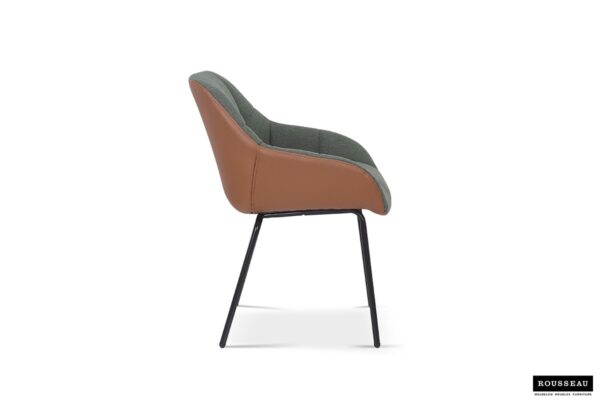 Sem armstoel groen stof + PU cognac - Afbeelding 8