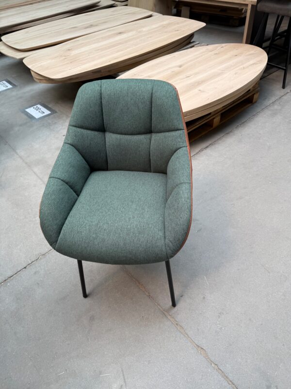 Sem armstoel groen stof + PU cognac - Afbeelding 3