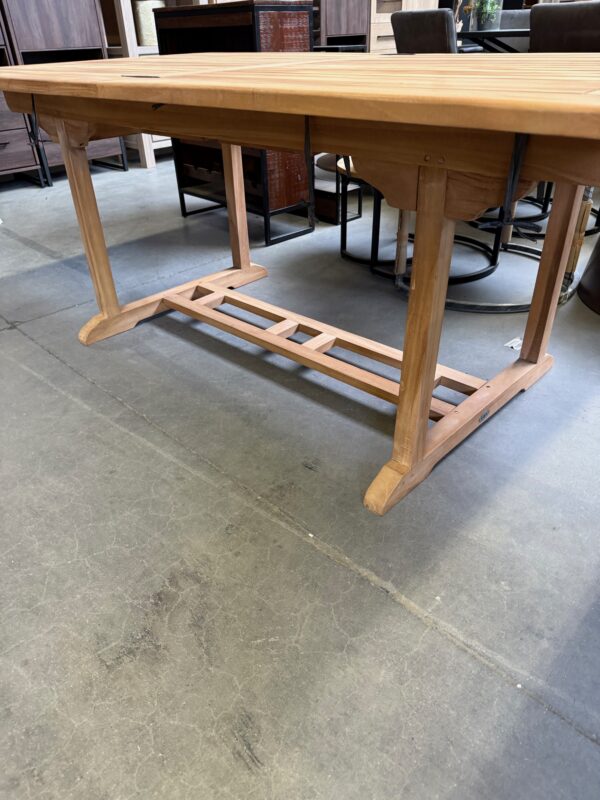 Eettafel uitschuifbaar + 6 stoelen, teakhout - Afbeelding 9
