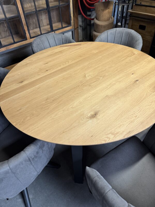 Eiken tafel rond, 150 cm - Afbeelding 2