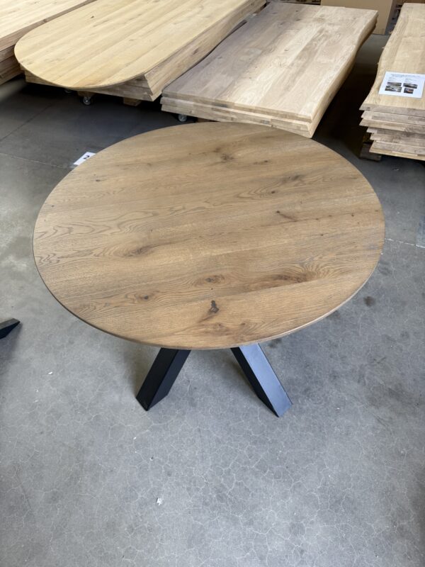 Eettafel rond, verjongde rand, 100 cm - Afbeelding 3