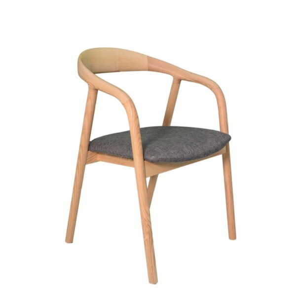 Didier armstoel hout, antraciet kussen - Afbeelding 4