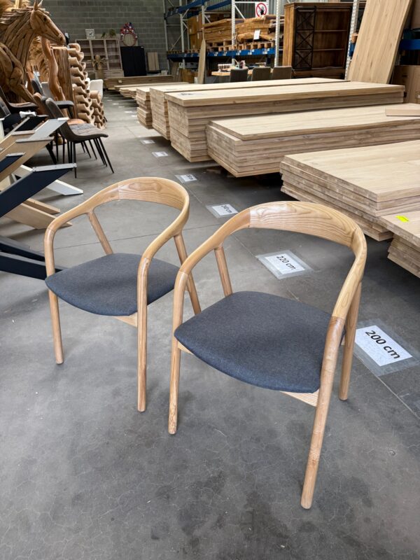 Didier armstoel hout, antraciet kussen - Afbeelding 2