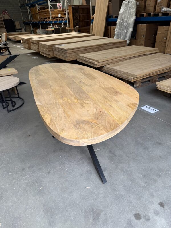Mangohouten eettafel, organisch + spinpoot - Afbeelding 3