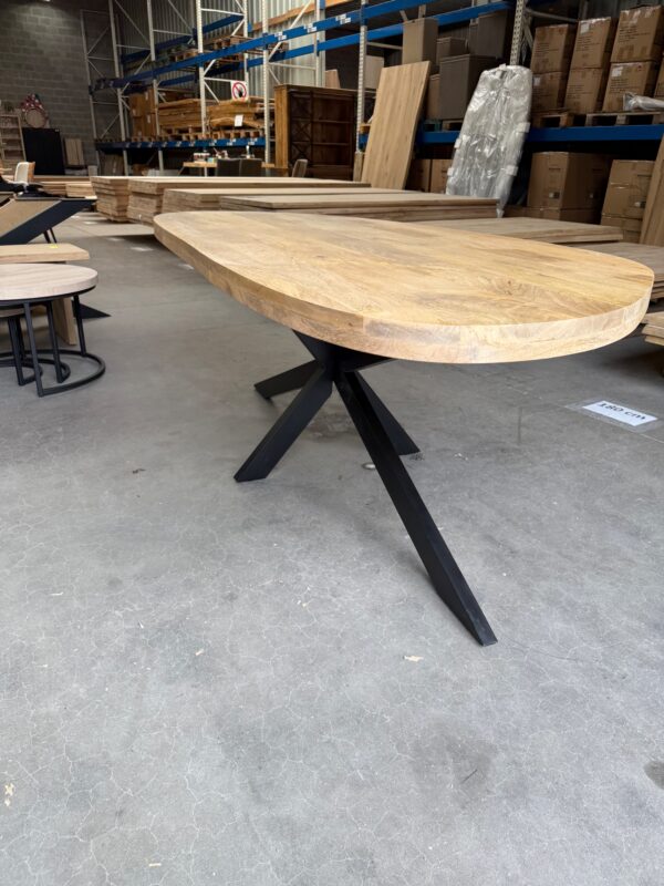 Mangohouten eettafel, organisch + spinpoot - Afbeelding 4