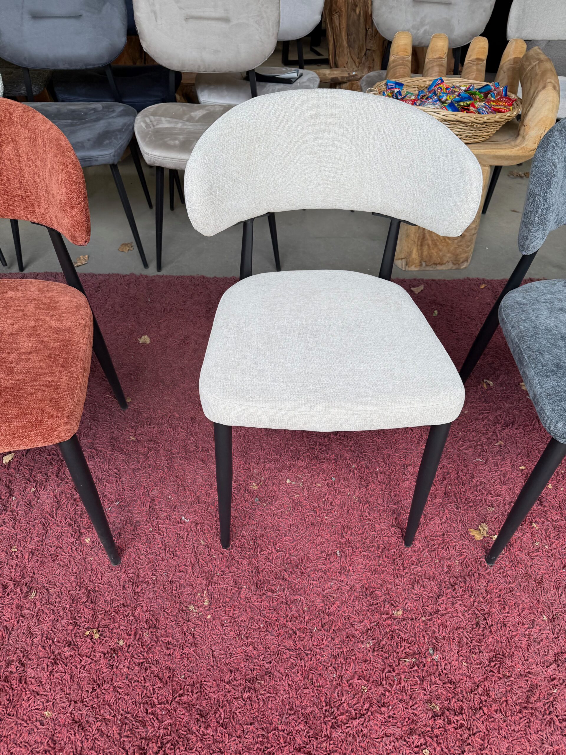 Sam eetkamerstoel, roest / antraciet stof - Afbeelding 6