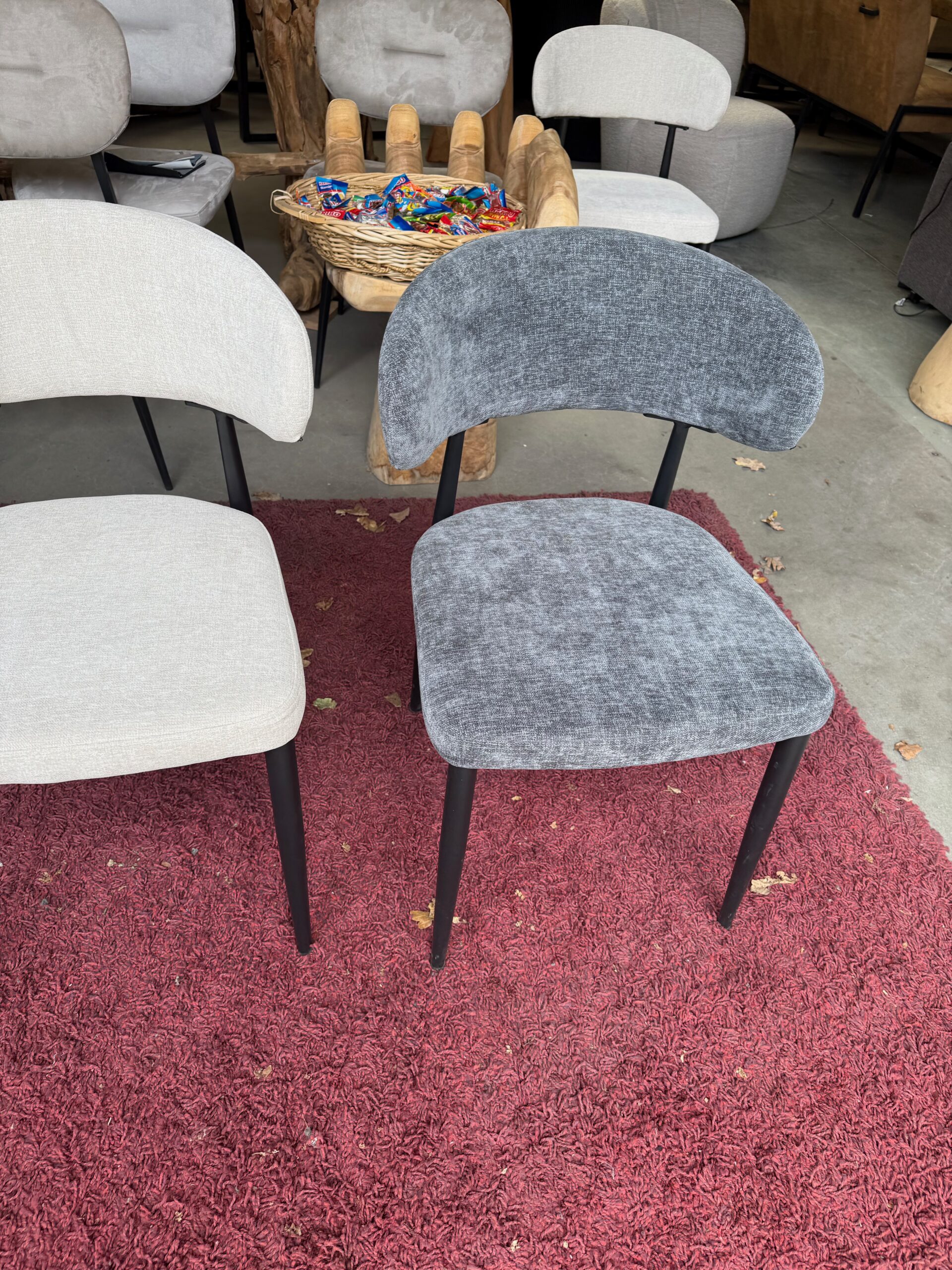 Sam eetkamerstoel, roest / antraciet stof - Afbeelding 7