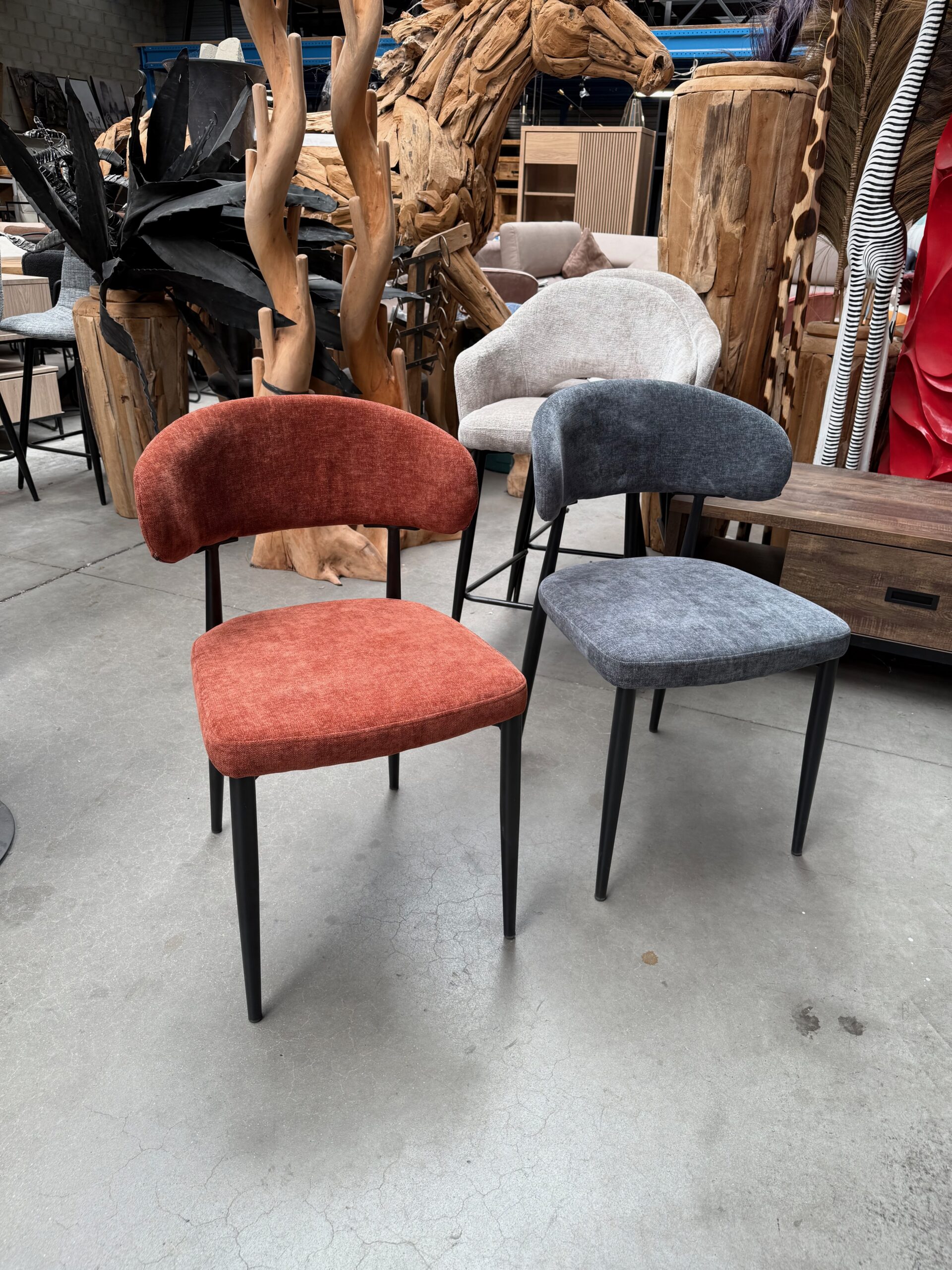 Sam eetkamerstoel, roest / antraciet stof - Afbeelding 8