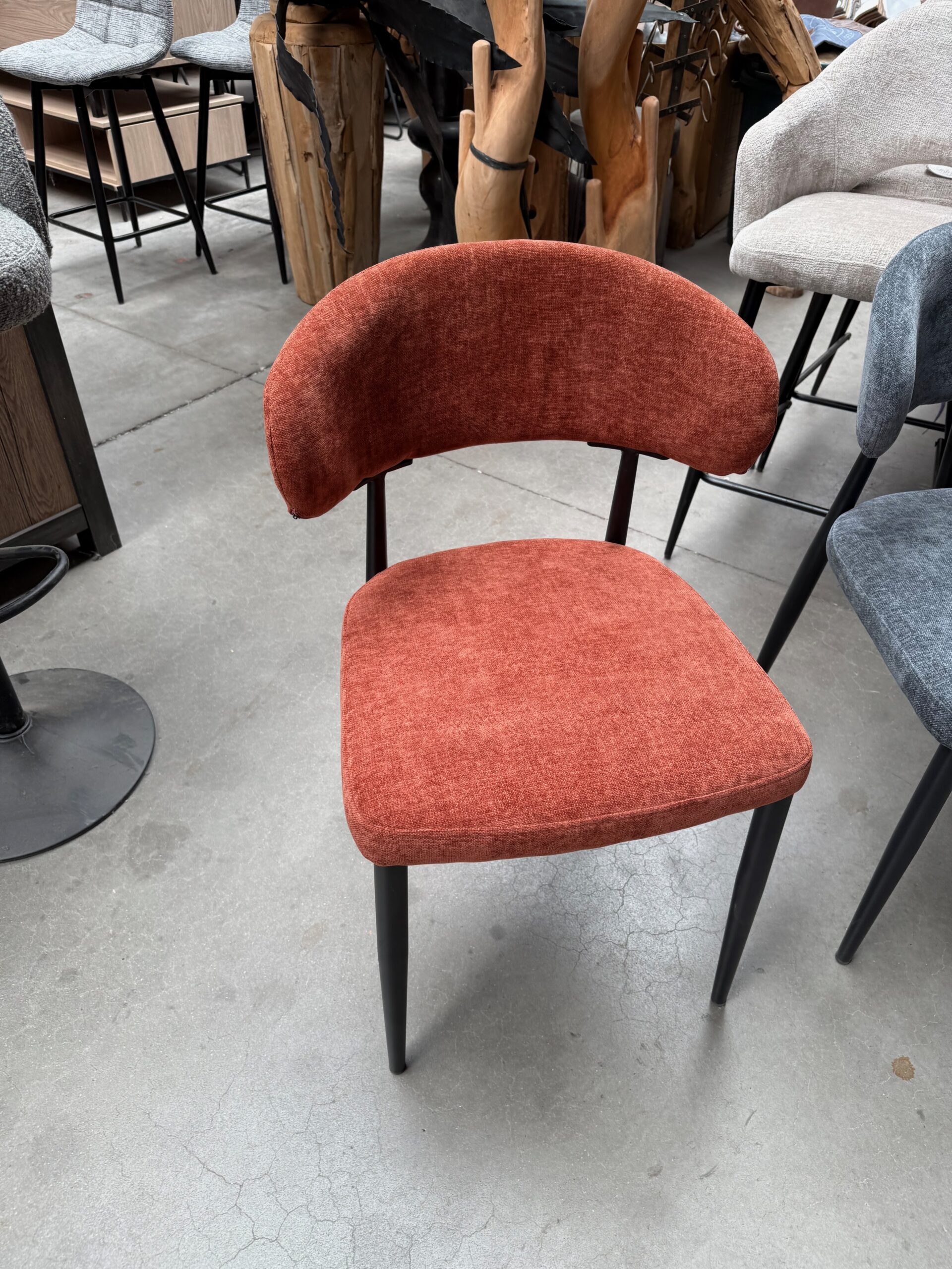 Sam eetkamerstoel, roest / antraciet stof - Afbeelding 10